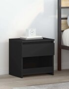 vidaXL Нощно шкафче черно 40x30x39 см инженерно дърво