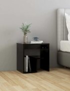 vidaXL Нощно шкафче черно 40x30x40 см инженерно дърво