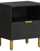 vidaXL Нощно шкафче черно 40x33x46 см инженерно дърво