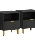 vidaXL Нощно шкафче черно 40x33x46 см инженерно дърво