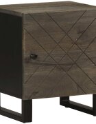vidaXL Нощно шкафче черно 40x33x46 см мангово дърво масив