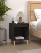 vidaXL Нощно шкафче черно 40x35x50 cm инженерно дърво