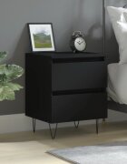 vidaXL Нощно шкафче черно 40x35x50 cm инженерно дърво