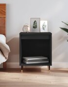 vidaXL Нощно шкафче черно 40x35x50 cm инженерно дърво