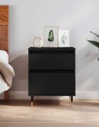 vidaXL Нощно шкафче черно 40x35x50 cm инженерно дърво