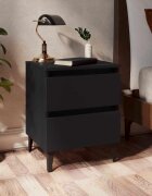 vidaXL Нощно шкафче черно 40x35x50 см инженерно дърво