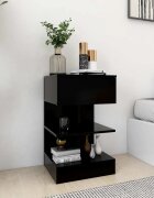 vidaXL Нощно шкафче черно 40x35x65 см инженерно дърво