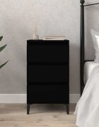 vidaXL Нощно шкафче черно 40x35x70 см инженерно дърво