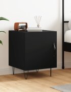 vidaXL Нощно шкафче черно 40x40x50 см инженерно дърво