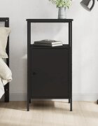 vidaXL Нощно шкафче черно 41x31x80 cm инженерно дърво