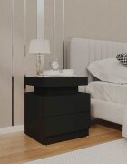 vidaXL Нощно шкафче черно 45x35x52 см инженерно дърво