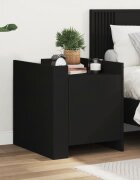 vidaXL Нощно шкафче черно 45x50x50 см инженерно дърво