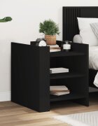 vidaXL Нощно шкафче черно 45x50x50 см инженерно дърво