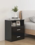 vidaXL Нощно шкафче черно 50x32x60 см