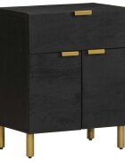vidaXL Нощно шкафче черно 50x33x60 см инженерно дърво