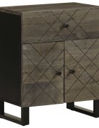 vidaXL Нощно шкафче черно 50x33x60 см мангово дърво масив