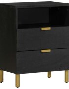 vidaXL Нощно шкафче черно 50x33x62 см инженерно дърво