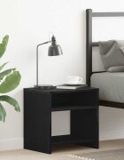 vidaXL Нощно шкафче черно и дъб 40x30x40 см инженерно дърво