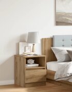 vidaXL Нощно шкафче дъб артизан 40x40x50 см инженерно дърво