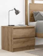 vidaXL Нощно шкафче дъб артизан 50x40x43.5 см инженерно дърво