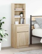 vidaXL Нощно шкафче дъб сонома 39x35x125 см инженерно дърво