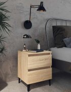 vidaXL Нощно шкафче дъб сонома 40x35x50 см инженерно дърво