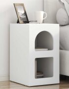 vidaXL Нощно шкафче ELST Бяло 295 x 335 x 50 см Инженерна дървесина