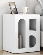 vidaXL Нощно шкафче ELST Бяло 40 x 35 x 50 см Инженерна дървесина