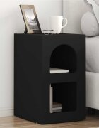 vidaXL Нощно шкафче ELST Черно 295 x 335 x 50 см Инженерна дървесина