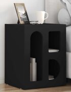 vidaXL Нощно шкафче ELST Черно 40 x 35 x 50 см Инженерна дървесина
