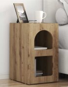 vidaXL Нощно шкафче ELST Дъб 295 x 335 x 50 см Инженерна дървесина