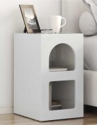 vidaXL Нощно шкафче ELST Лъскаво бяло 295 x 335 x 50 см