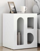 vidaXL Нощно шкафче ELST Лъскаво бяло 40 x 35 x 50 см