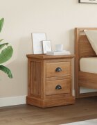 vidaXL Нощно шкафче Естествен 40 x 30 x 50 cm Солидно тиково дърво