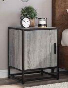vidaXL Нощно шкафче Grey Sonoma 40x31x50 cm Обработено дърво и метал