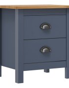 vidaXL Нощно шкафче Hill сиво 46x35x495 см борово дърво масив