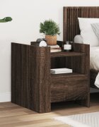 vidaXL Нощно шкафче кафяв дъб 45x50x50 см инженерно дърво