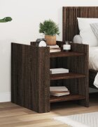 vidaXL Нощно шкафче кафяв дъб 45x50x50 см инженерно дърво