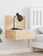vidaXL Нощно шкафче Кафяво 42 x 325 x 40 см Борово дърво масив
