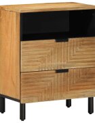vidaXL Нощно шкафче Кафяво 50x33x60 cm Масивна дървесина Манго