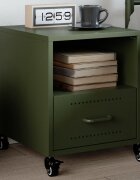 vidaXL Нощно шкафче маслиненозелено 36x39x435 см стомана