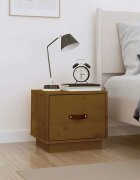 vidaXL Нощно шкафче меденокафяво 40x34x35 см борово дърво масив