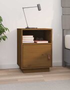 vidaXL Нощно шкафче меденокафяво 40x34x55 см борово дърво масив