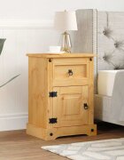 vidaXL Нощно шкафче мексикански бор стил Корона 53x39x66 cм