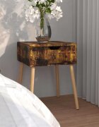 vidaXL Нощно шкафче опушен дъб 40x40x56 см инженерно дърво