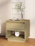 vidaXL Нощно шкафче опушен дъб 45x34x44 см инженерно дърво