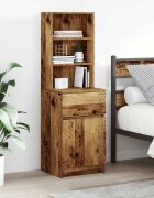 vidaXL Нощно шкафче от старо дърво 39x35x125 cm Инженерна дървесина