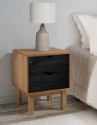 vidaXL Нощно шкафче OTTA Черно 45 x 39 x 57 см