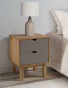 vidaXL Нощно шкафче OTTA кафяво и сиво 45x39x57 см бор масив