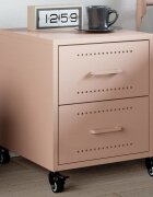 vidaXL Нощно шкафче розово 36x39x435 см стомана